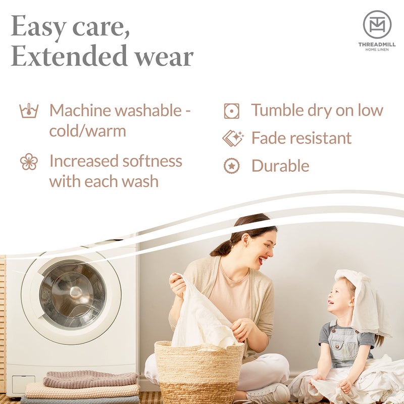 Threadmill ملاءات قطنية 100% من Threadmill لسرير بحجم كينج | طقم ملاءات سرير كينج 4 قطع | الساتان الدمشقي الناعم المسامي خفيف الوزن للاستخدام في جميع فصول السنة | ملاءات كينج مرنة ذات جيب عميق وملائمة تمامًا | أبيض - Image 4